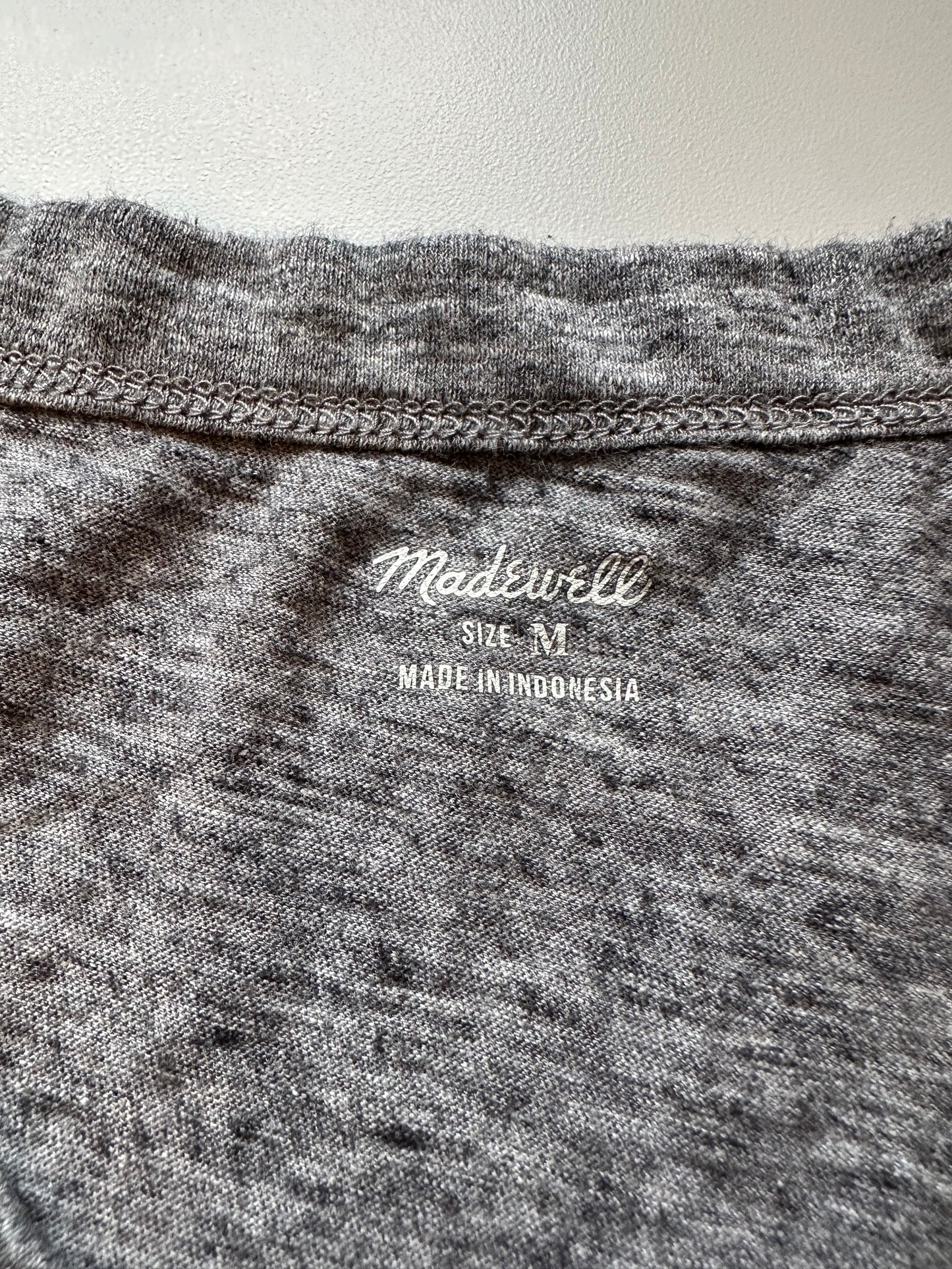 Madewell Vintage Charcoal Gray Sleeveless Scoop Neck Tank Top | Size Medium