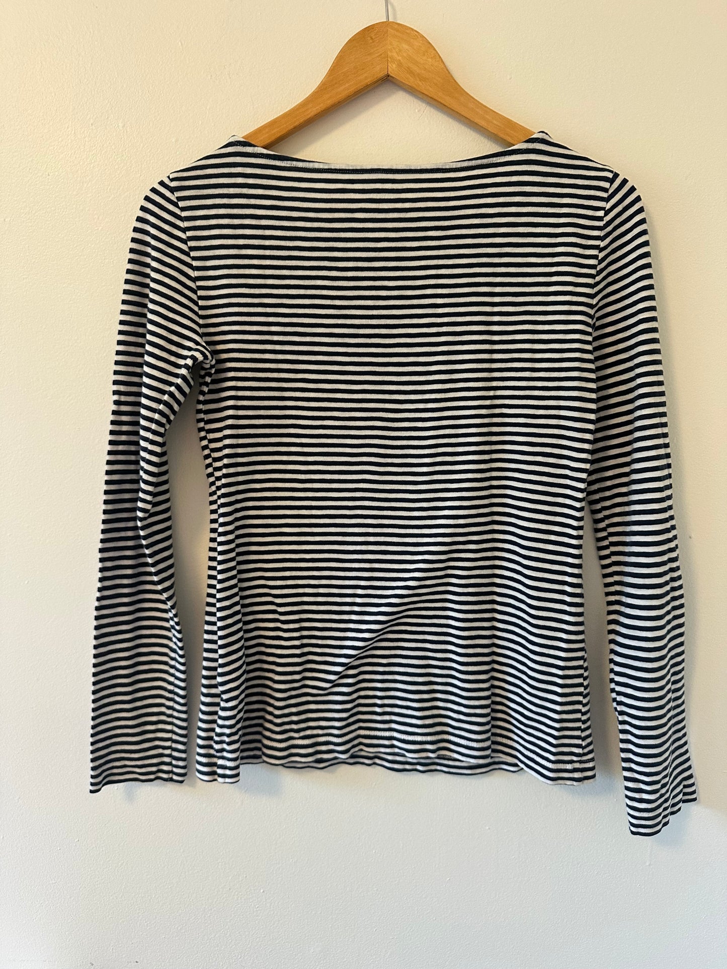 J.CREW Women's Striped Long Sleeve Boatneck T-Shirt Size Small