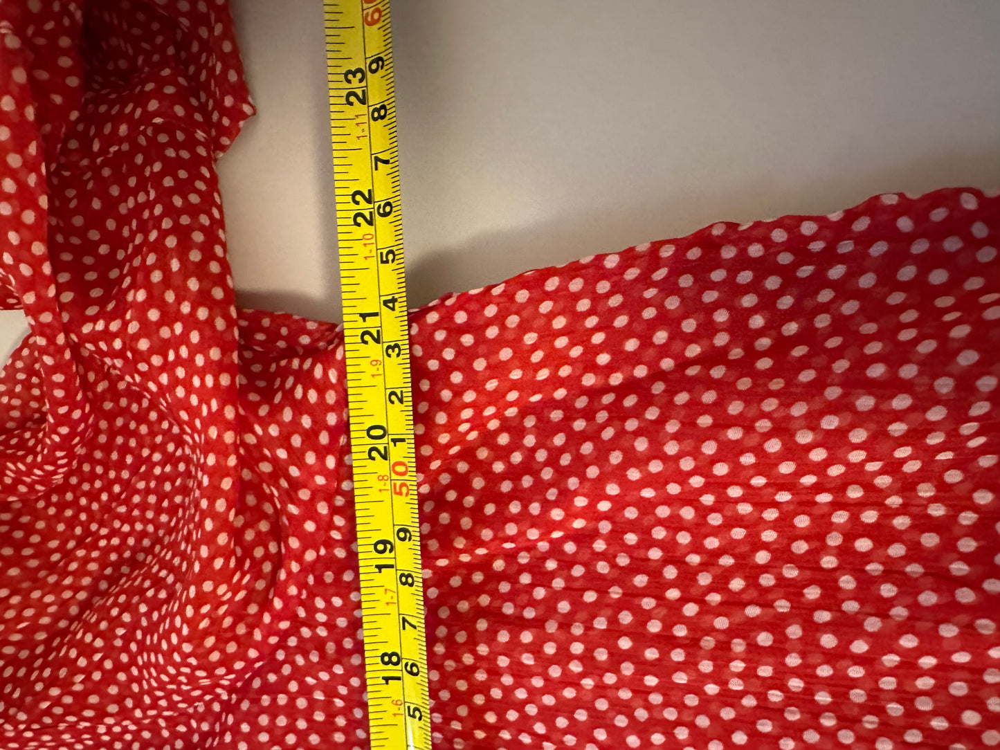 RVCA Red Dotted Sheer Women's Blouse | Size Medium