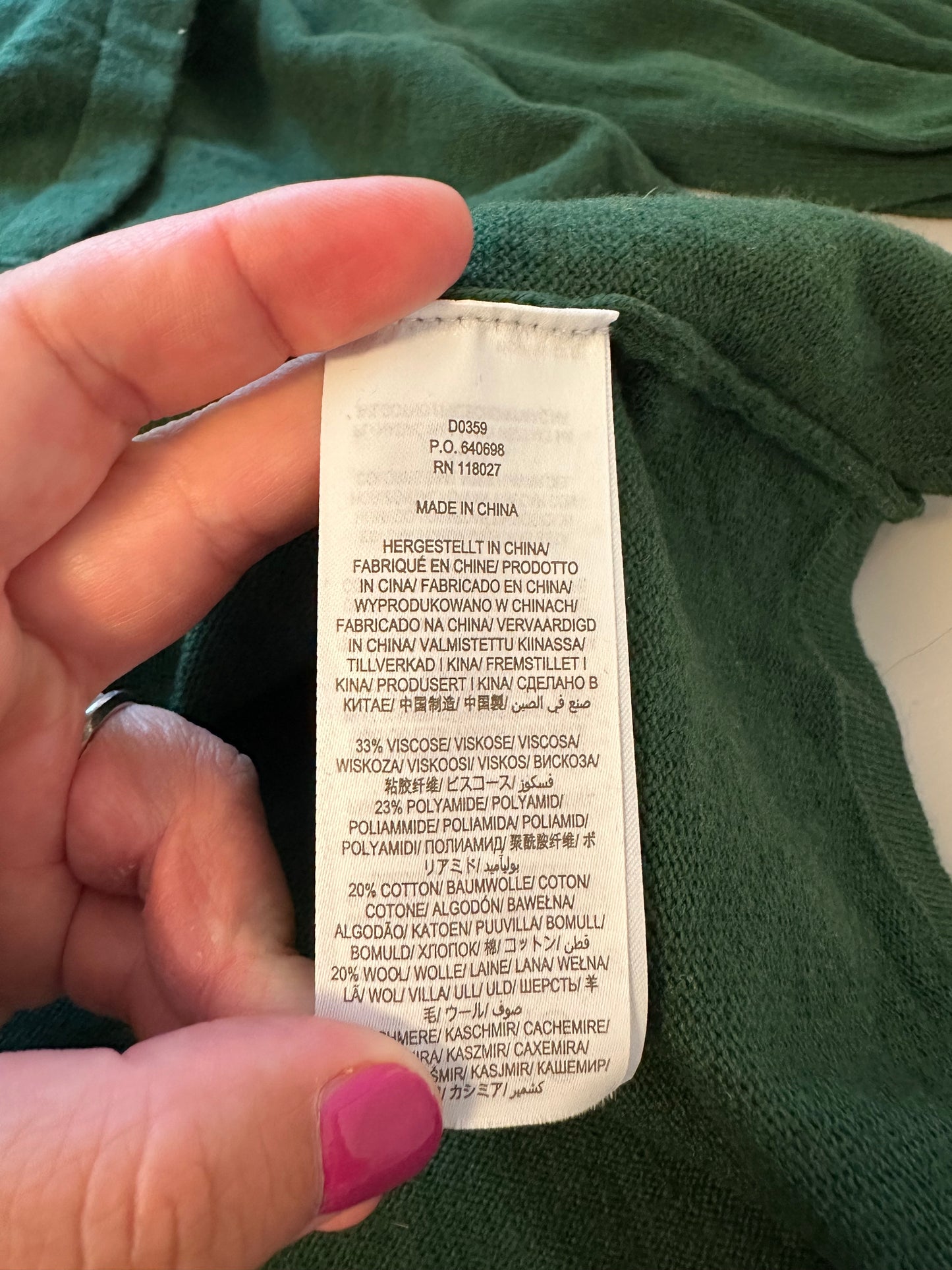 Boden - Forest Green Long Sleeve Cotton Blend Sweater Dress | Size 10