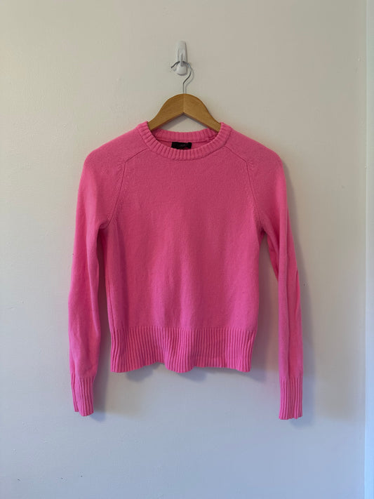 J. Crew - Bright Pink Crew Neck Wool Classic Sweater | Size Small