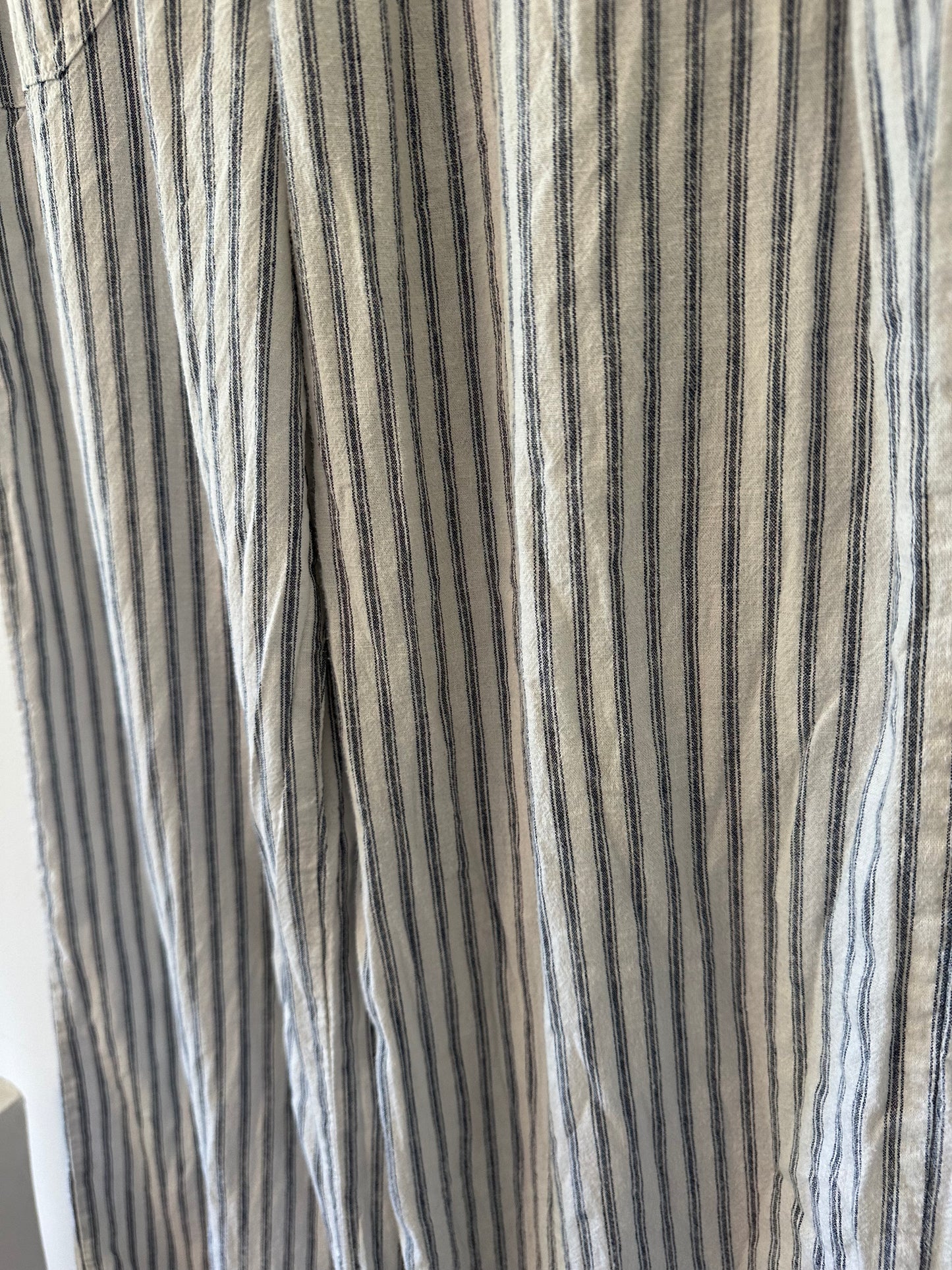 Marine Layer Allison Stripe Pull-On Wide Leg Hemp Blend Pants - Size Small