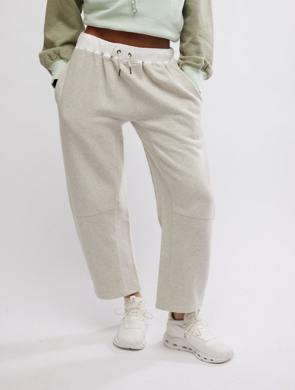 FP Movement by Free People As You Wish Barrel Leg Gray Sweatpants | Size Large