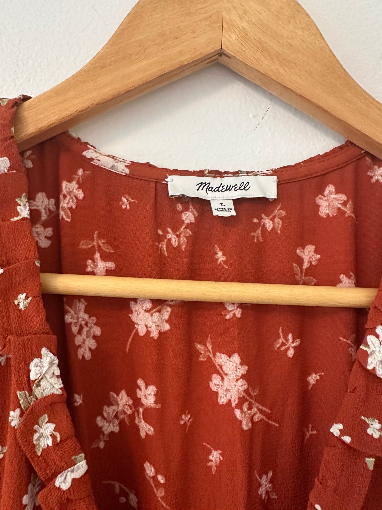 Madewell Ruffle Wrap Dress in Candied Orchid - Size Large