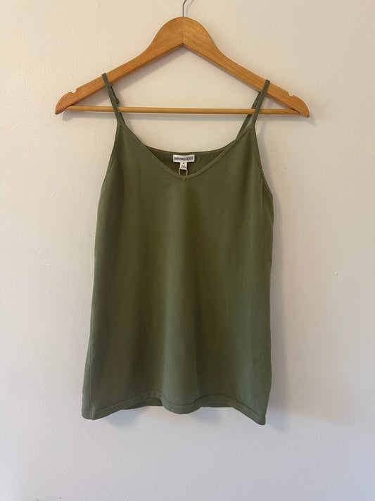 NWT Minnie Rose Knit Stretch Camisole Tank Top in Green - Size Medium