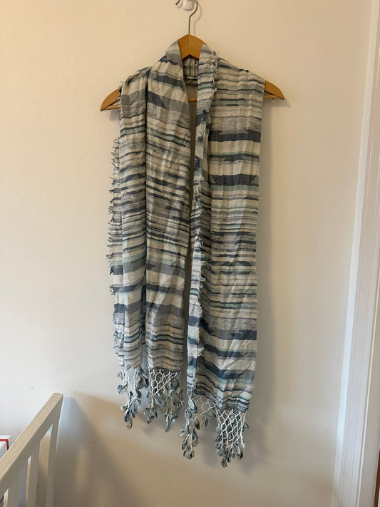 Blue Stripe Lightweight Shawl / Scarf
