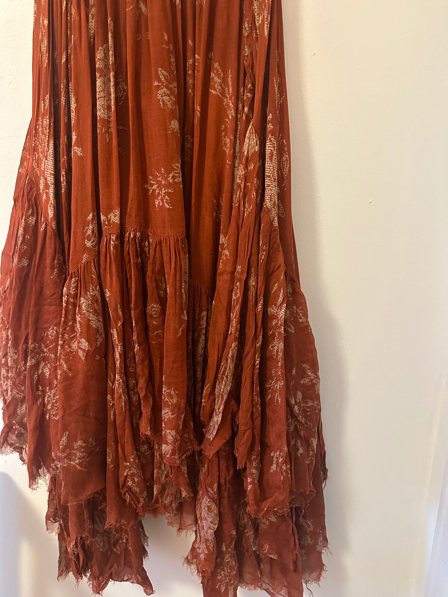 FP One Free People Bohemian Rust Maxi Skirt - Size Small