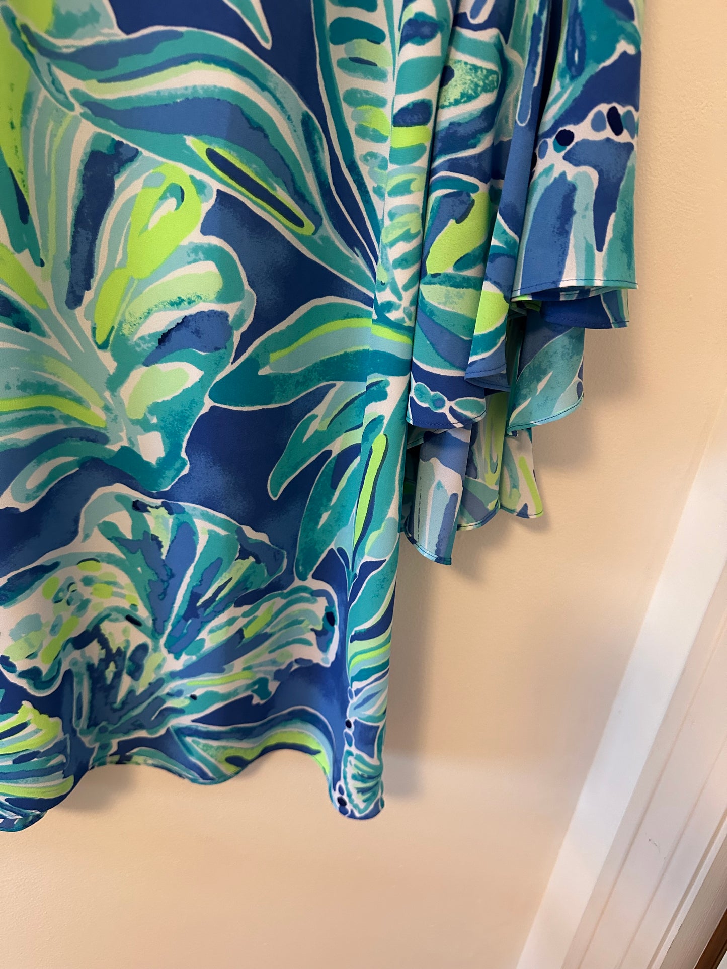 Lilly Pulitzer Rosalia Blue and Green Printed Long Sleeve Dress - Size 4