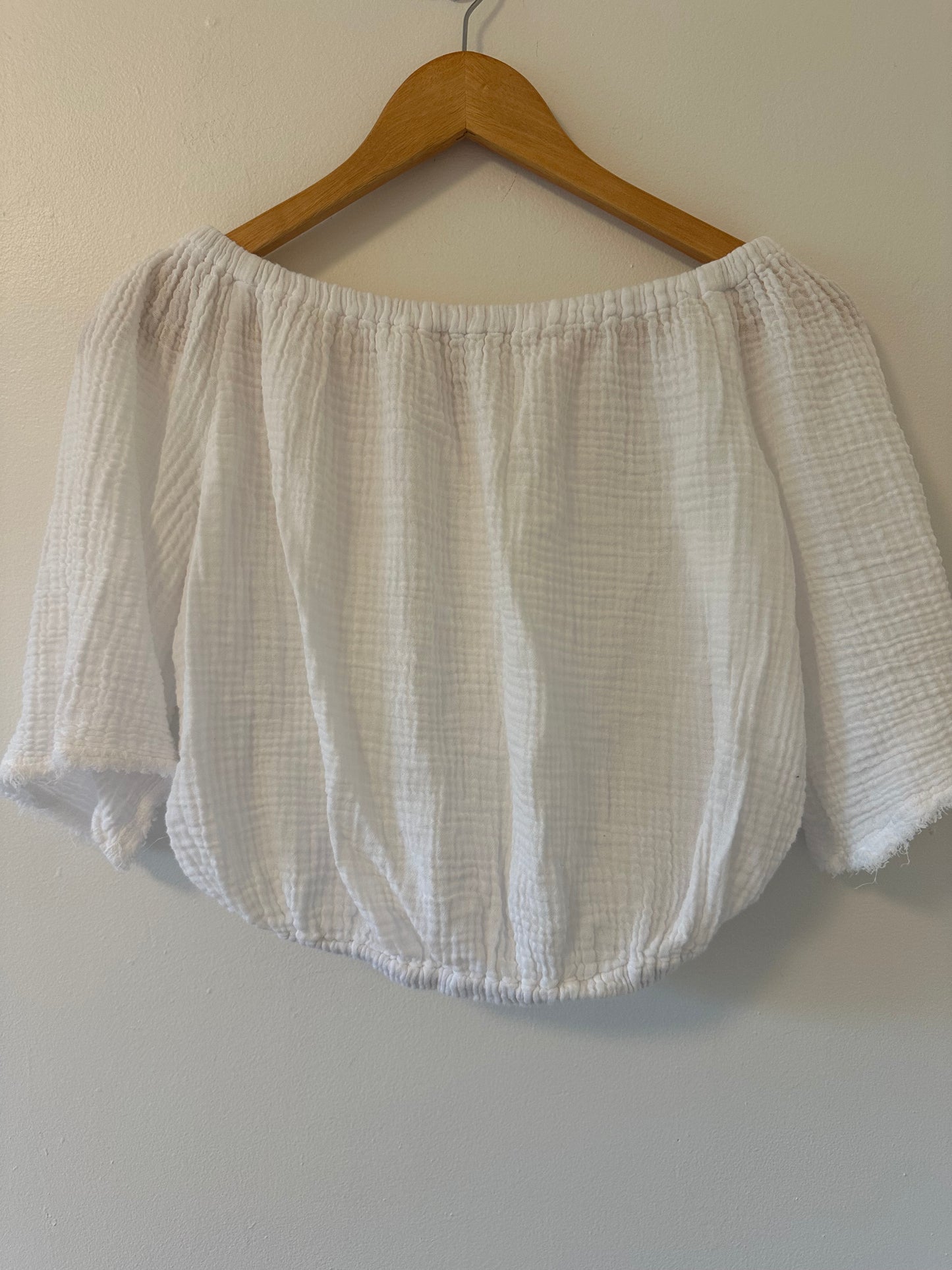 Michael Stars Isabel Convertible Gauze Top in White - Size XS