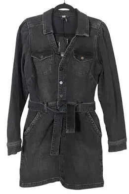 NWT Paige Mayslie Dress in Black Denim - Size 4