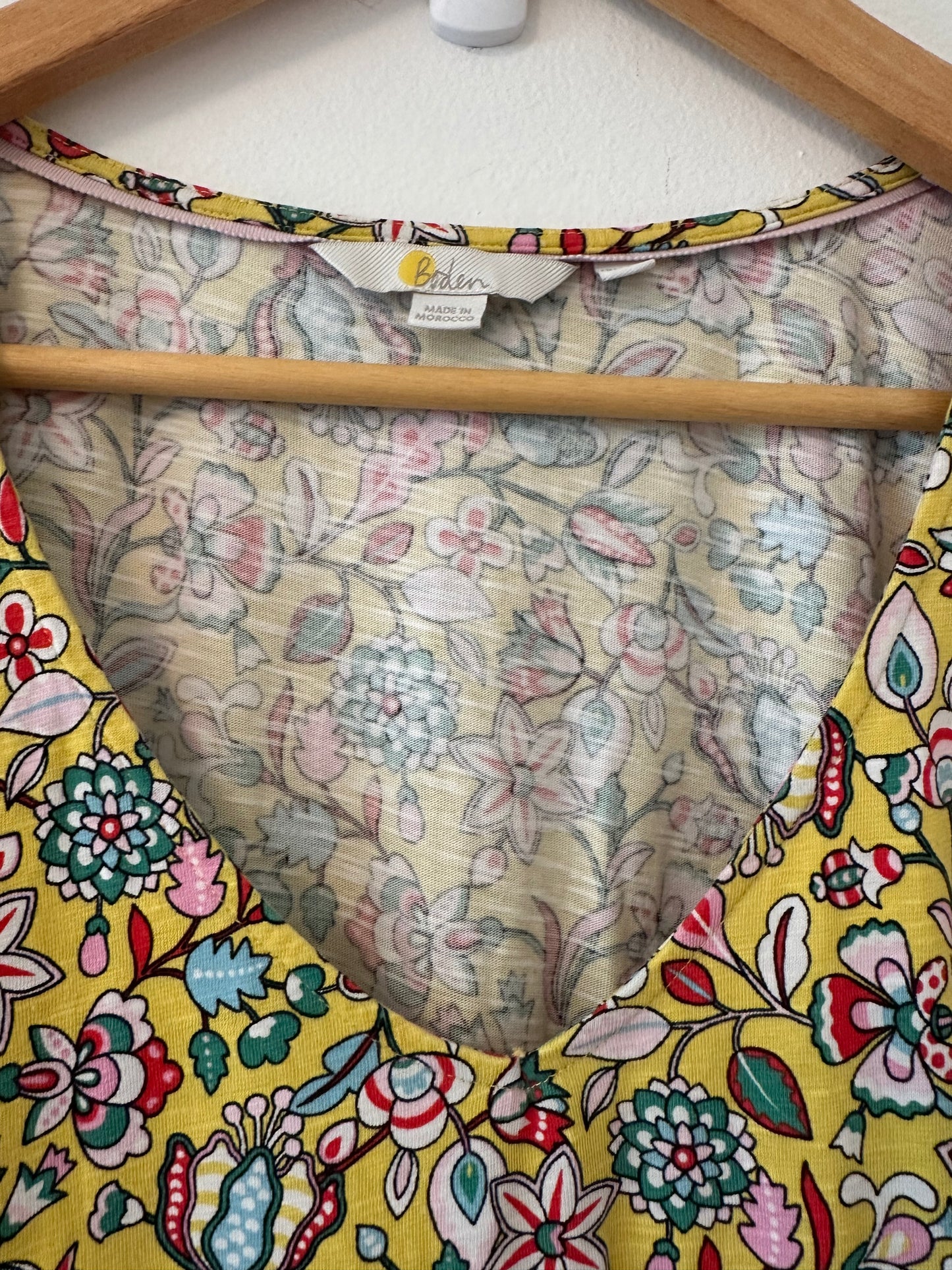 Boden Floral Yellow Floral Dress - Size 8