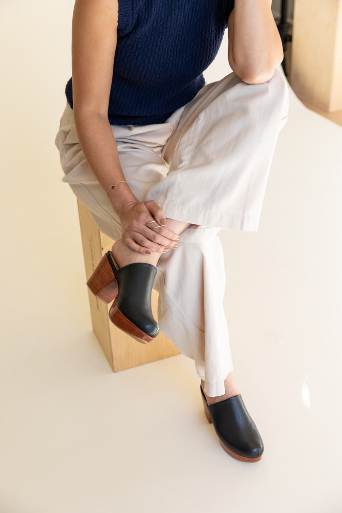 Fortress Ava Clog Mule in Black - Size 38