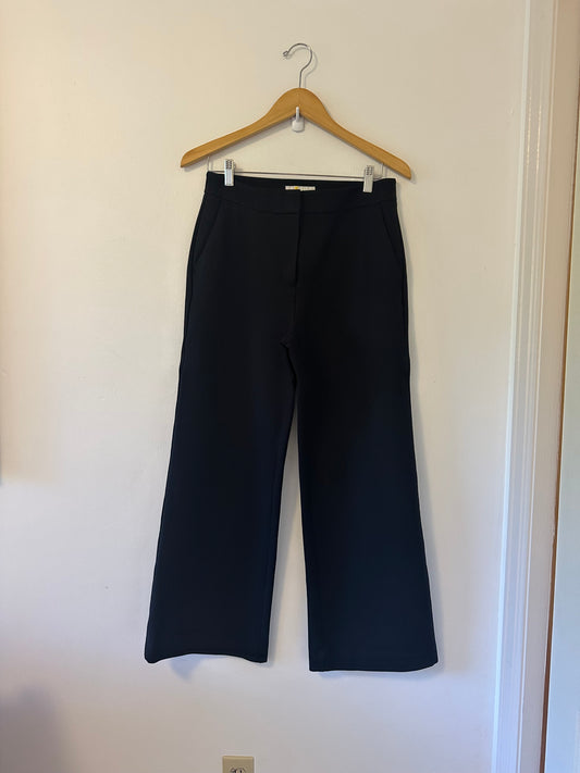 Boden Wide-Leg Ponte Pants in Black | Size 8P