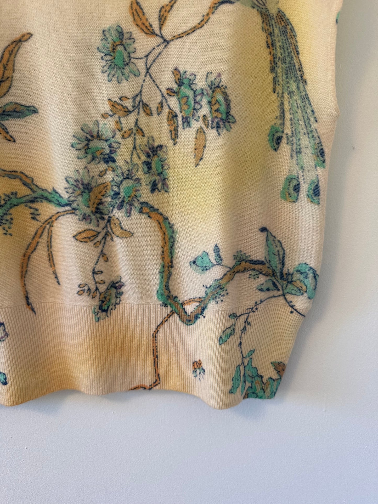 By Anthropologie Cashmere Floral Printed Sweater | Size Large