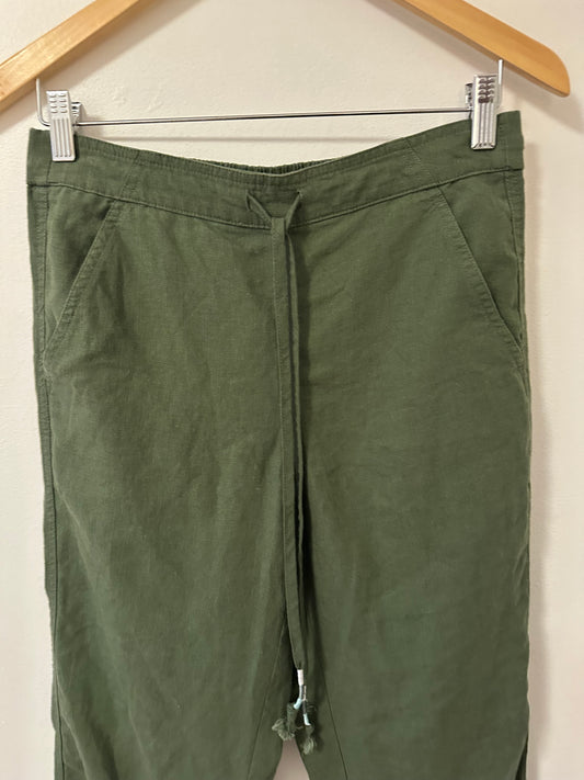 NWT J. Crew Tie Waist Seaside Linen Blend Straight Leg Pants | Size XS