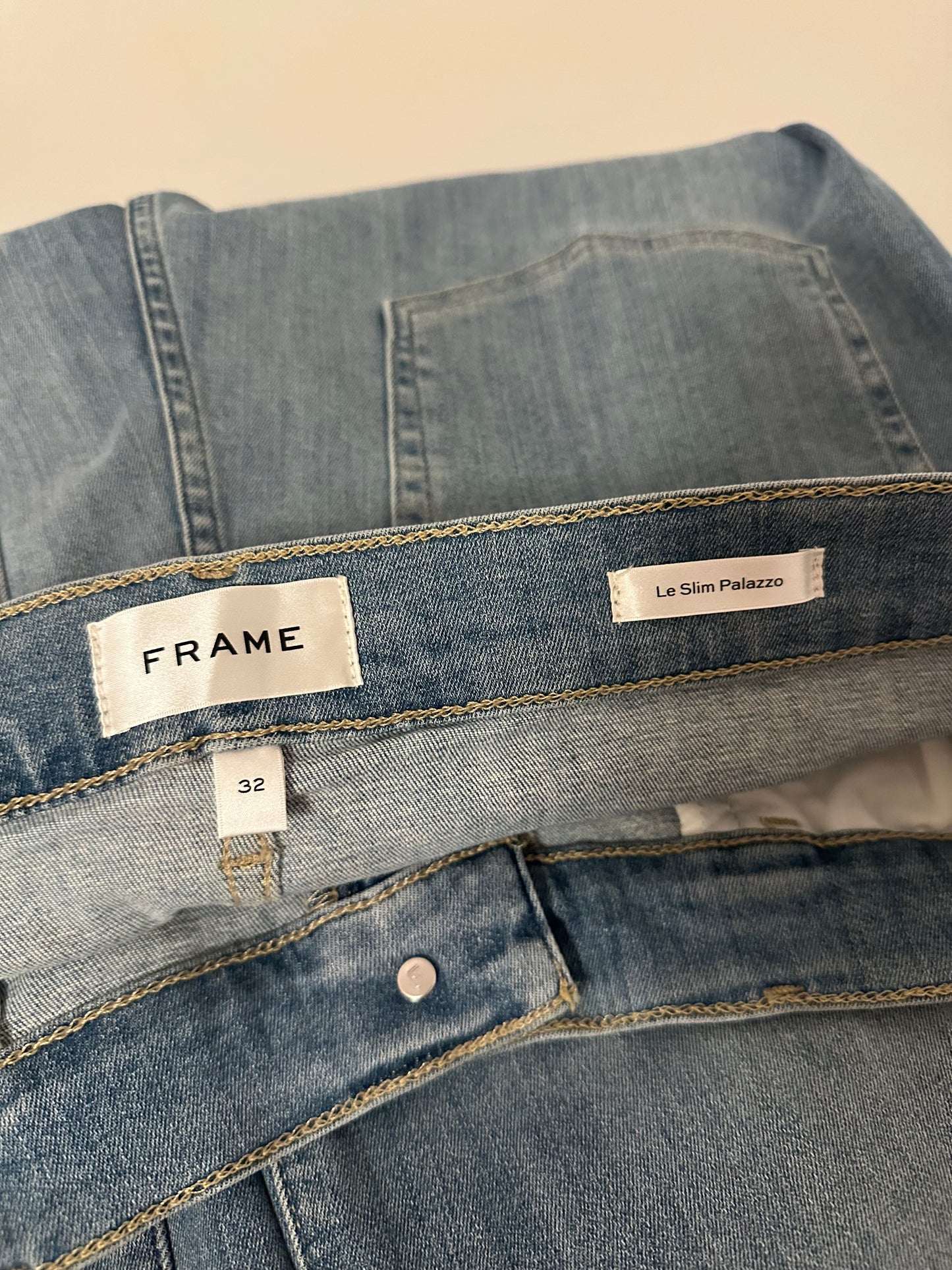 Frame Le Slim Palazzo Women's Light Blue Wide-Leg Jeans | Size 32