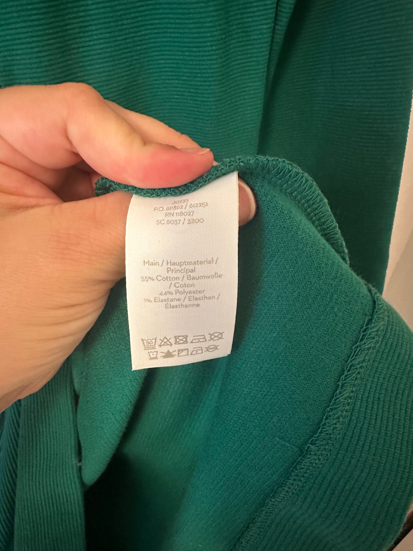 Boden Brontë Ottoman Forest Green Ribbed Dress - Size 8