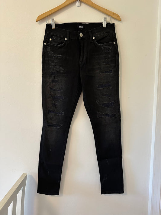 NWT Hudson Nico Distressed Black Skinny Jeans - Size 28