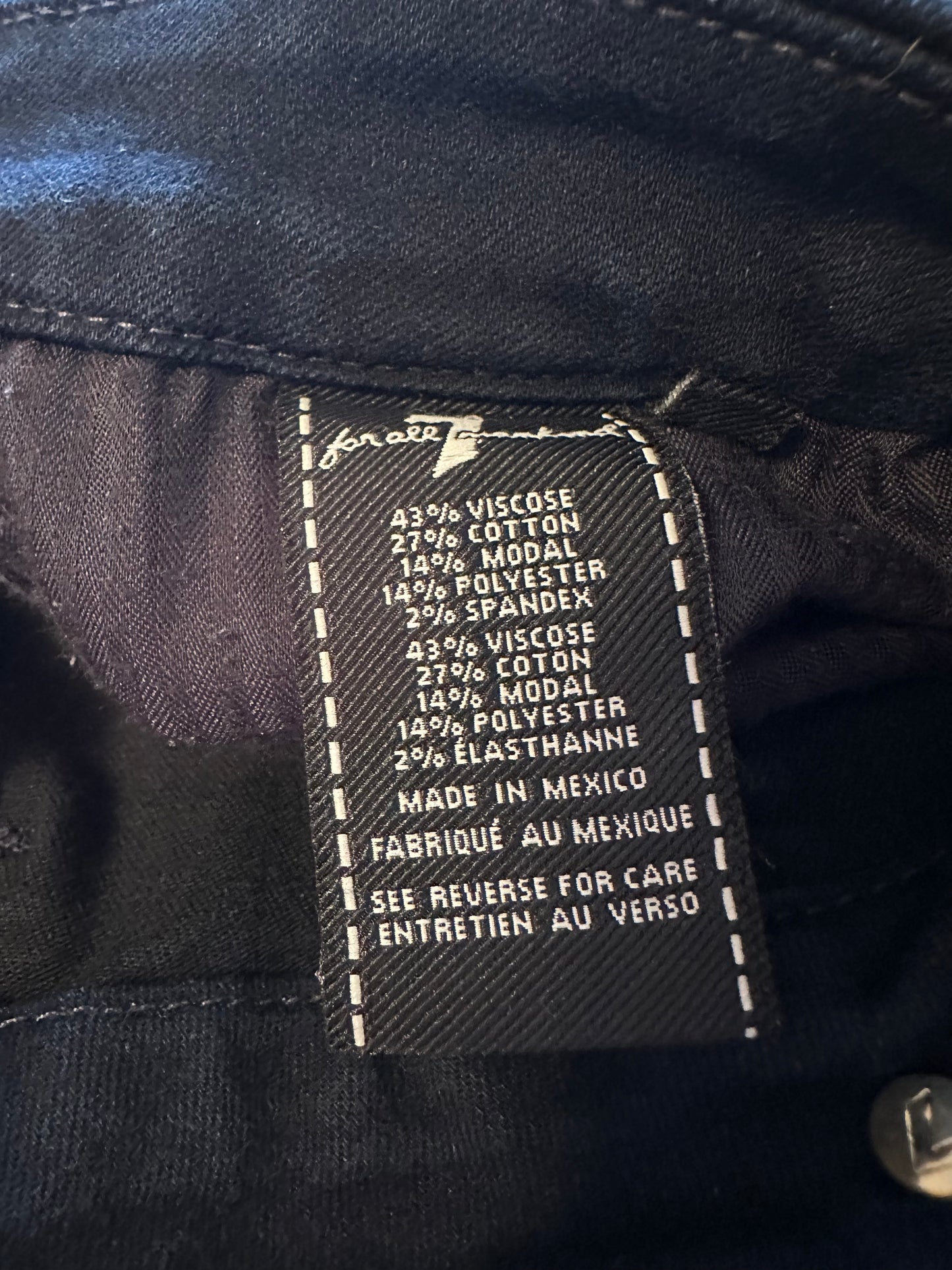 7 For All Mankind High Waist Deep Indigo Blue Skinny Ankle Jeans | Size 31