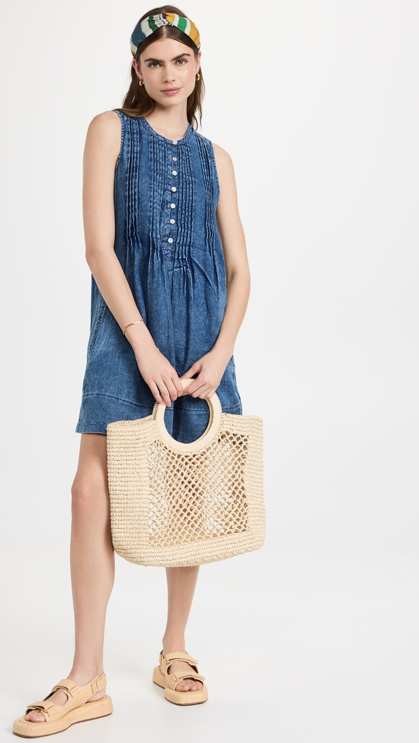 Faherty Isha Basketweave Dress Size Small