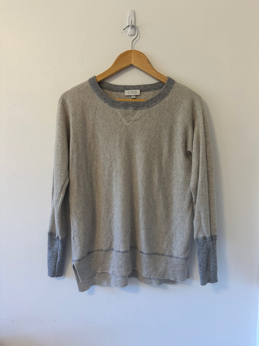Kinross Cashmere Gray Sweatshirt Style Sweater | Size Small