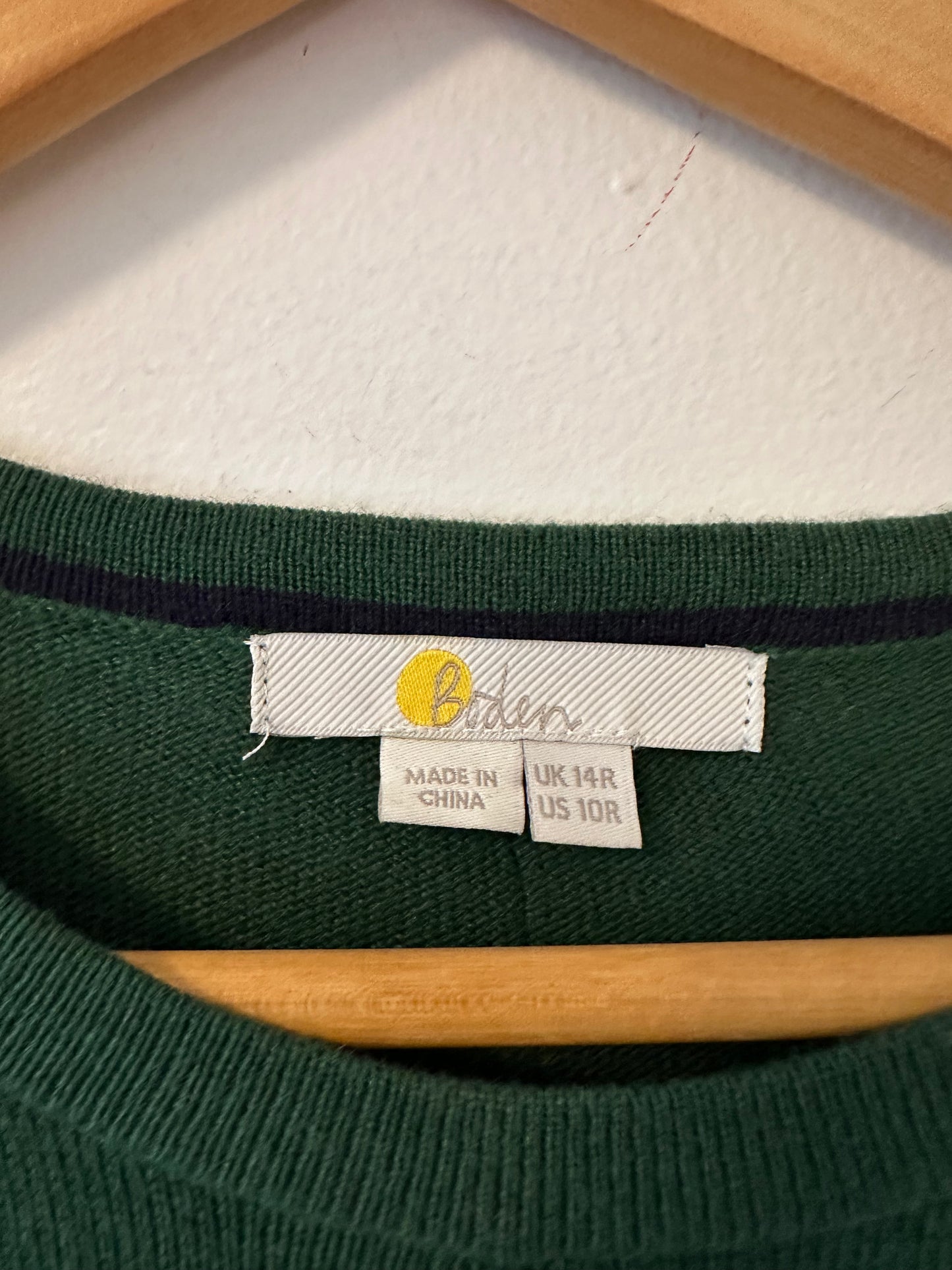 Boden - Forest Green Long Sleeve Cotton Blend Sweater Dress | Size 10