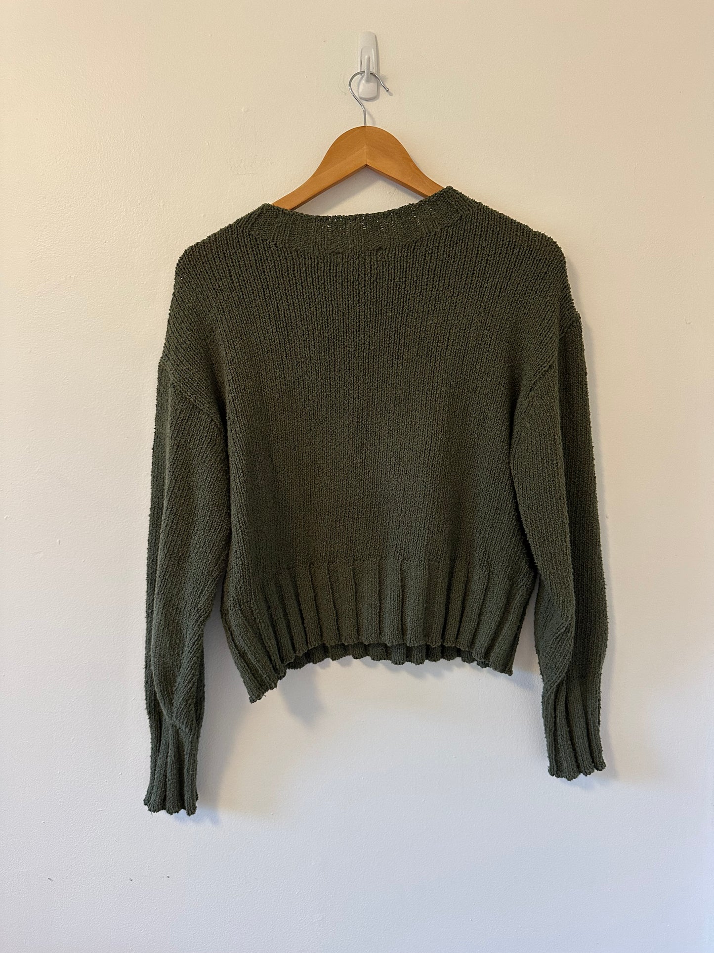 J. Crew Cotton Blend Forest Green Crew Neck Sweater | Size Small