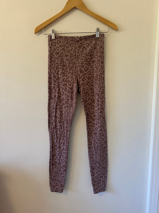 Athleta Elation High rise Pink and Brown Patterned Leggings | Size XS
