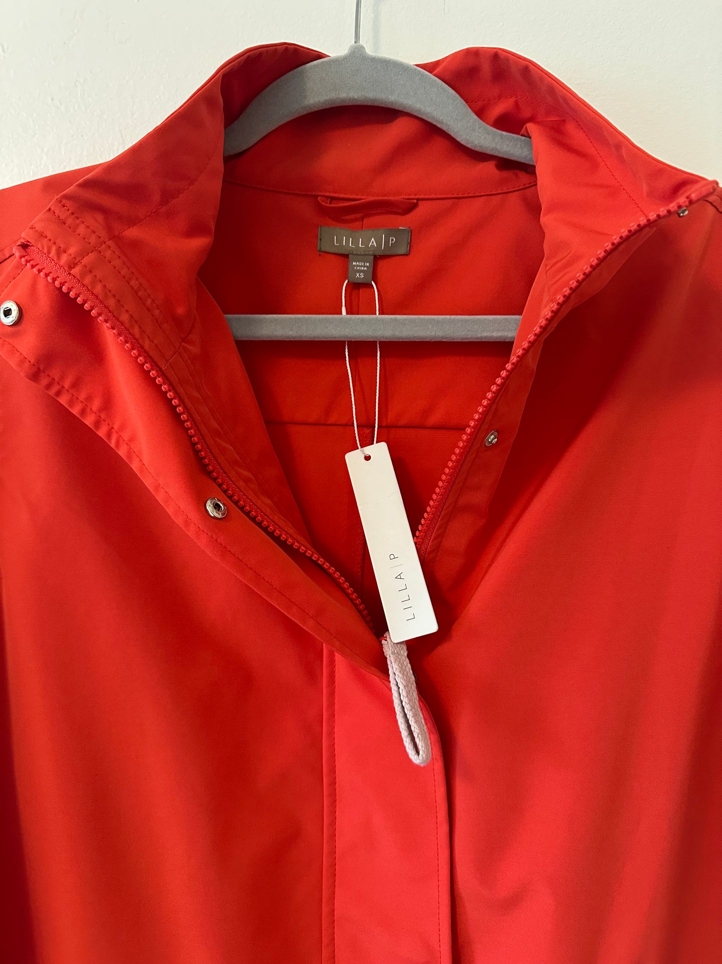 NWT Lilla P Poppy Red Hi Low Anorak Rain Jacket - Size XS