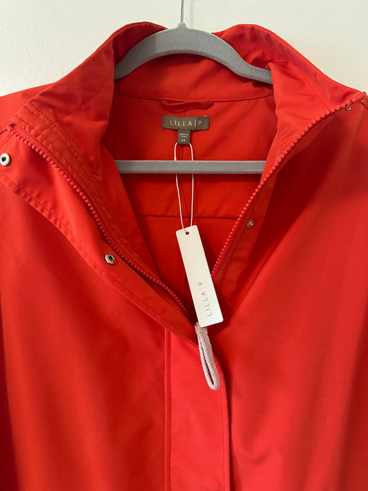 NWT Lilla P Poppy Red Hi Low Anorak Rain Jacket - Size XS