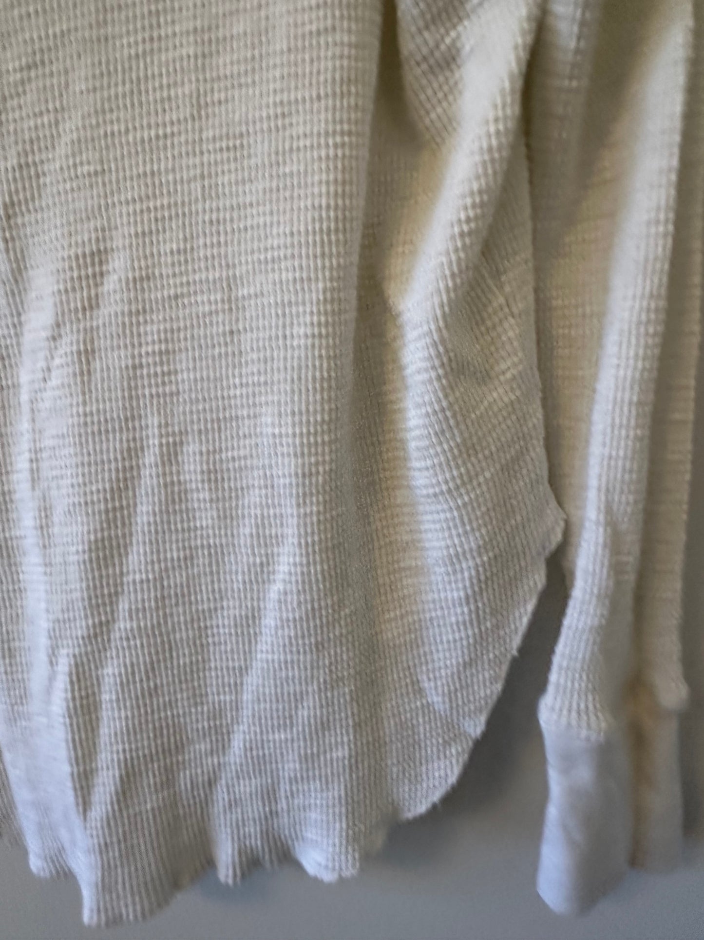 Dylan White Cowl Neck Waffle Shirt Size Small
