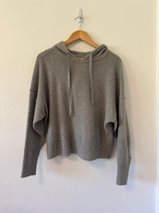 Anthropologie Cashmere Gray Knit Hoodie Sweater | Size Small