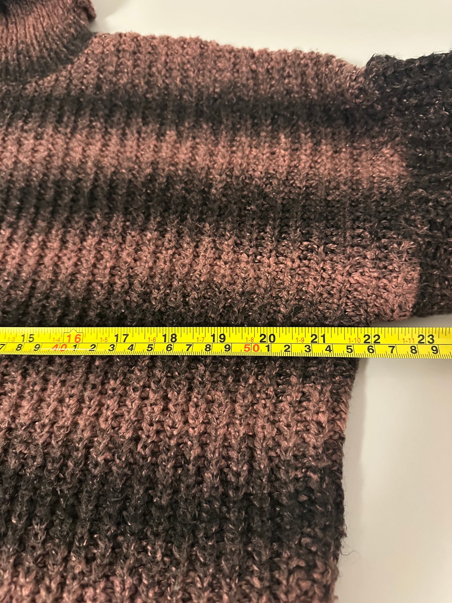 Lira Brown and Black Striped Turtleneck Sweater | Size Large