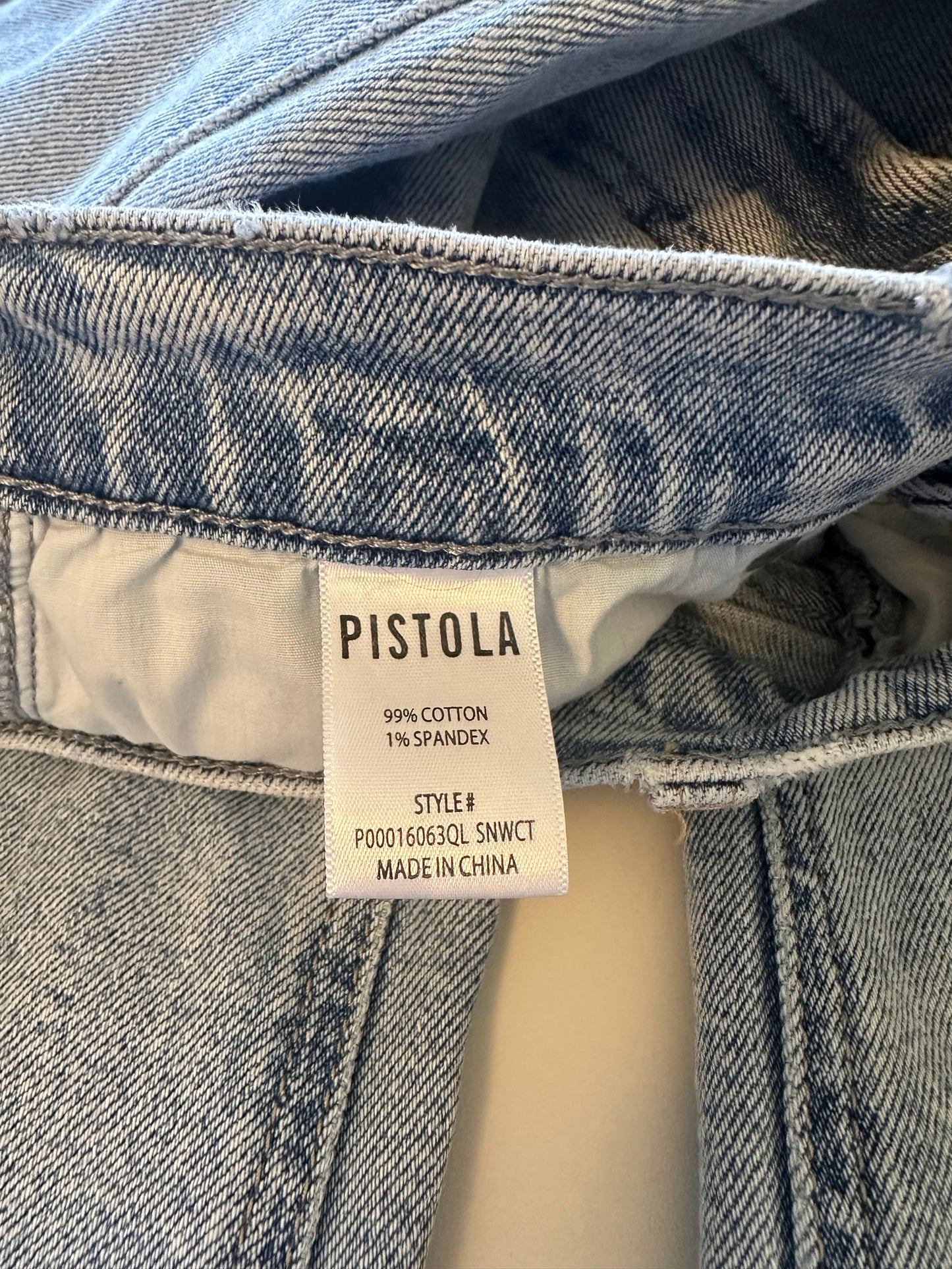 Pistola Lana Cropped Cuffed Wide Leg Relaxed Jeans in Snowcat | Size 25