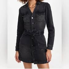 NWT Paige Mayslie Dress in Black Denim - Size 4