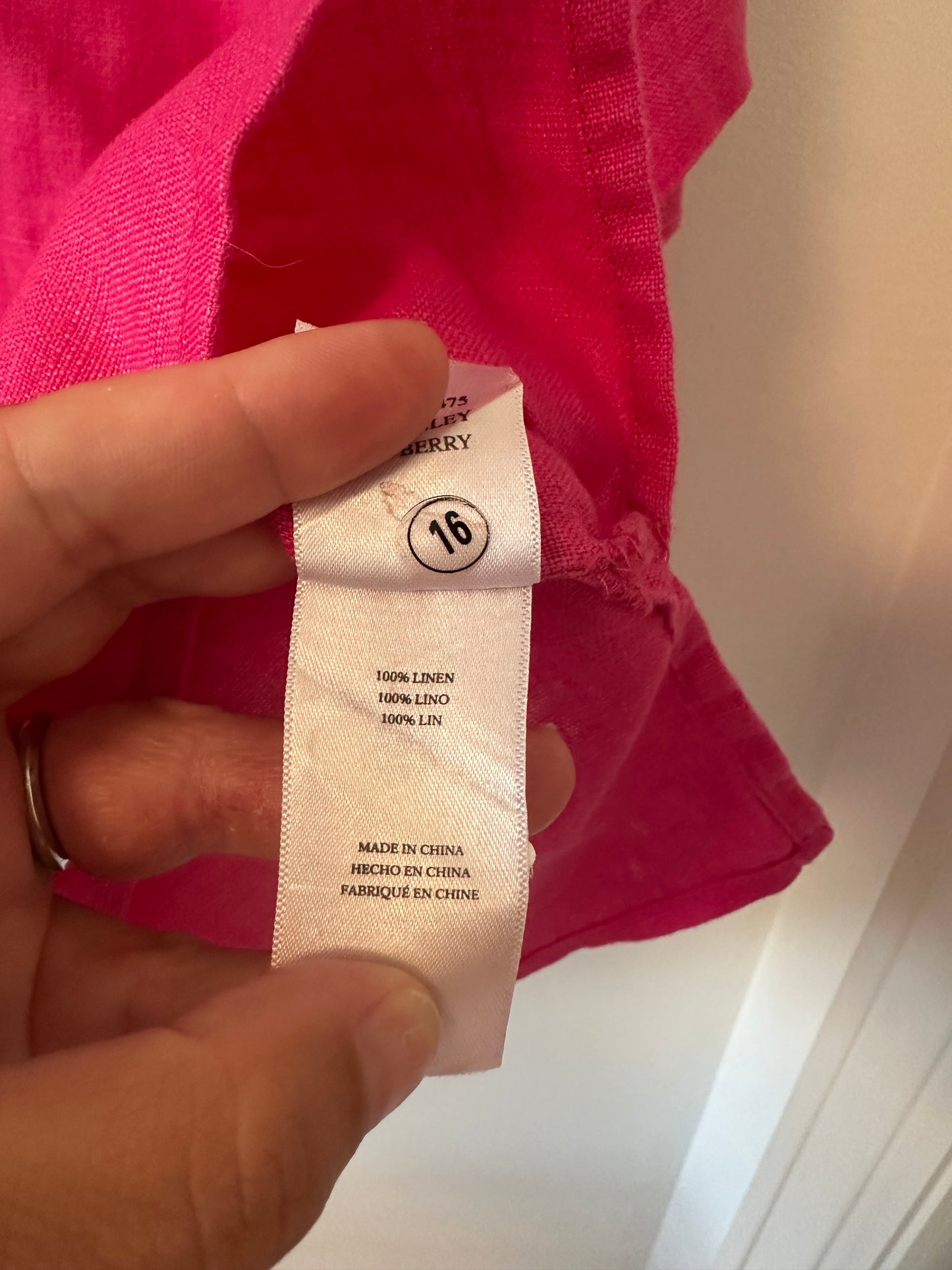 Rails Mackinley Linen Top in Raspberry- Size Small