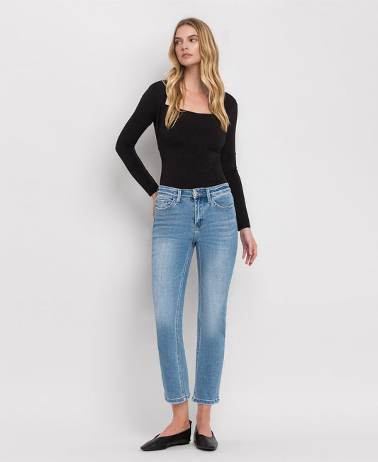 Vervet Perfect For Now High Rise Crop Slim Straight Jeans in Light - Size 28