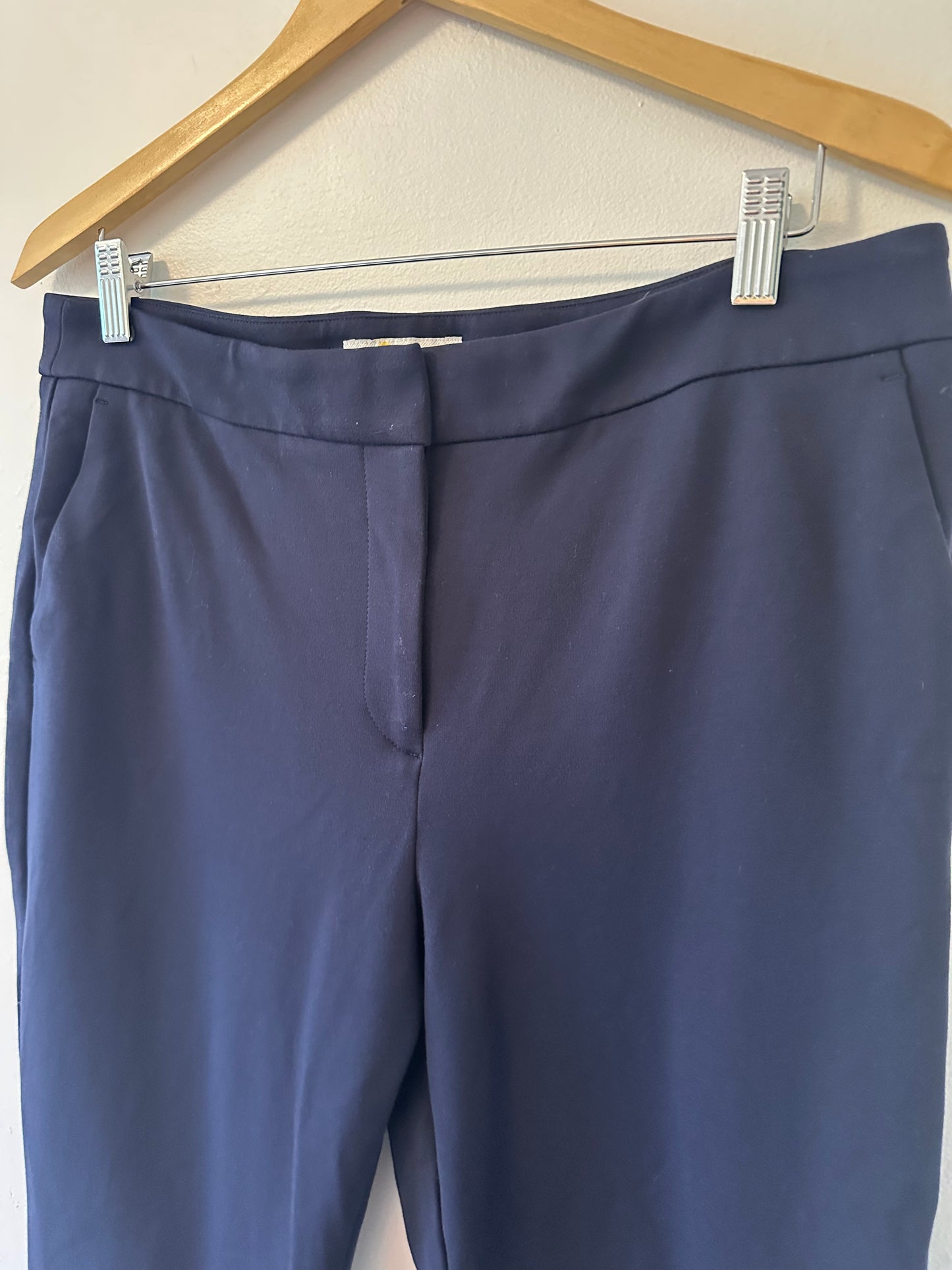 Boden Highgate Ponte Straight Leg Cropped Pants in Navy - Size 12