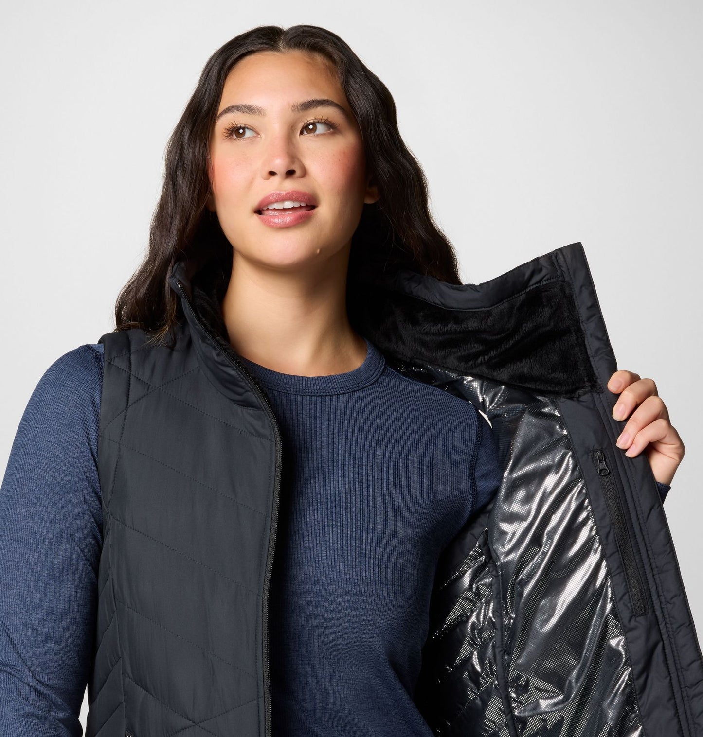 Columbia Women's Heavenly Long Black Down Vest - Size Medium