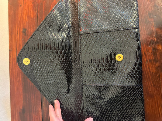 Urban Expressions Black Snakeskin Clutch