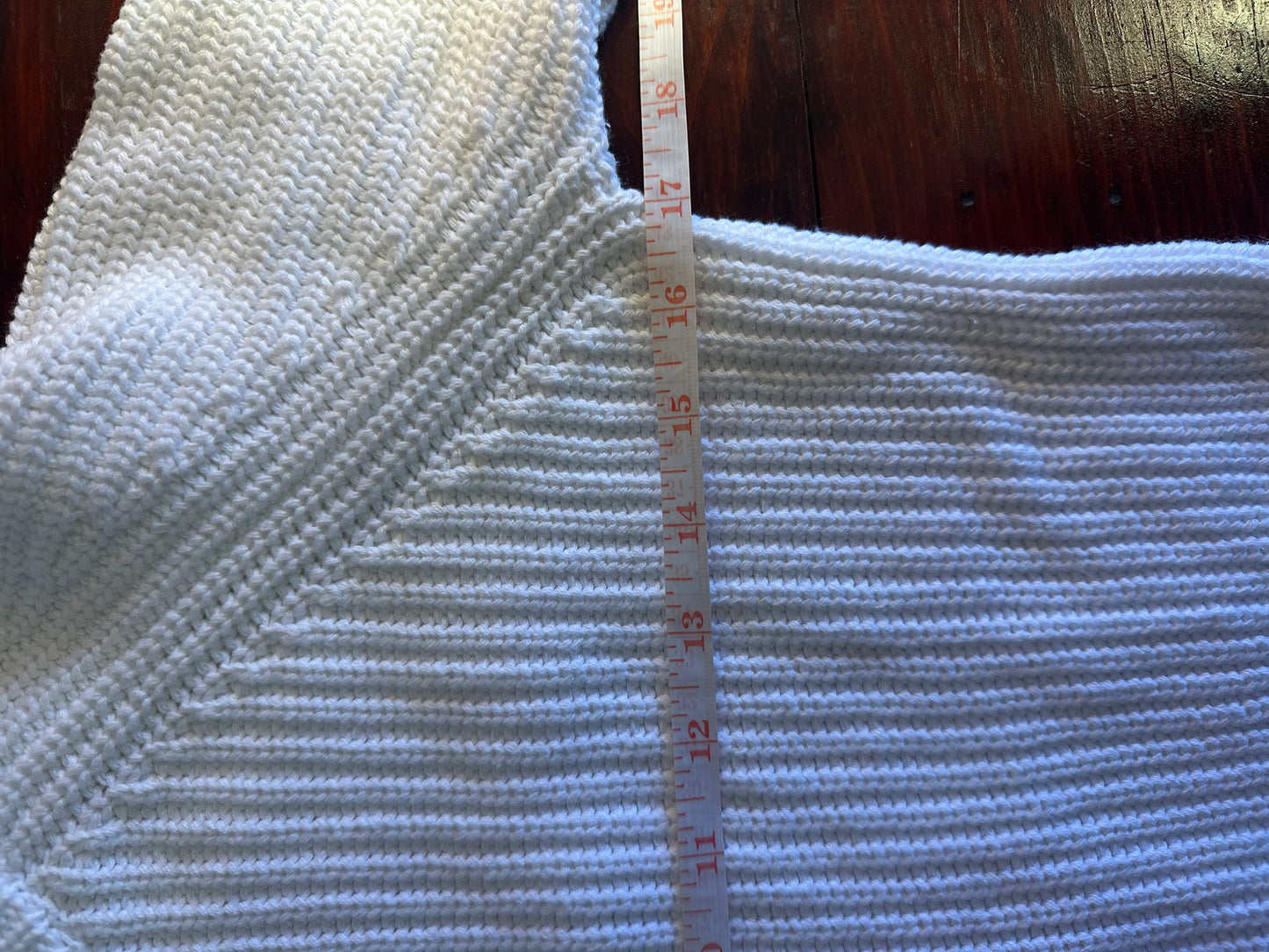 525 American White Cotton Shaker Knit Sweater Size Small