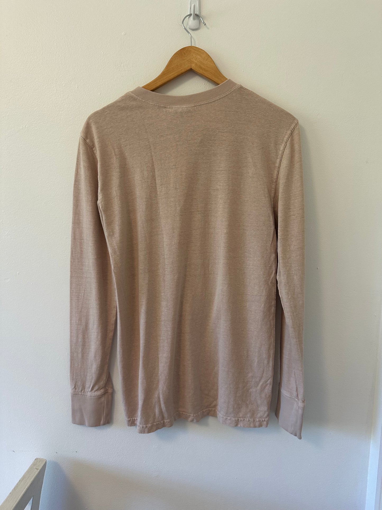 Jungmaven Hemp Long Sleeve Henley Shirt in Pink - Size Small