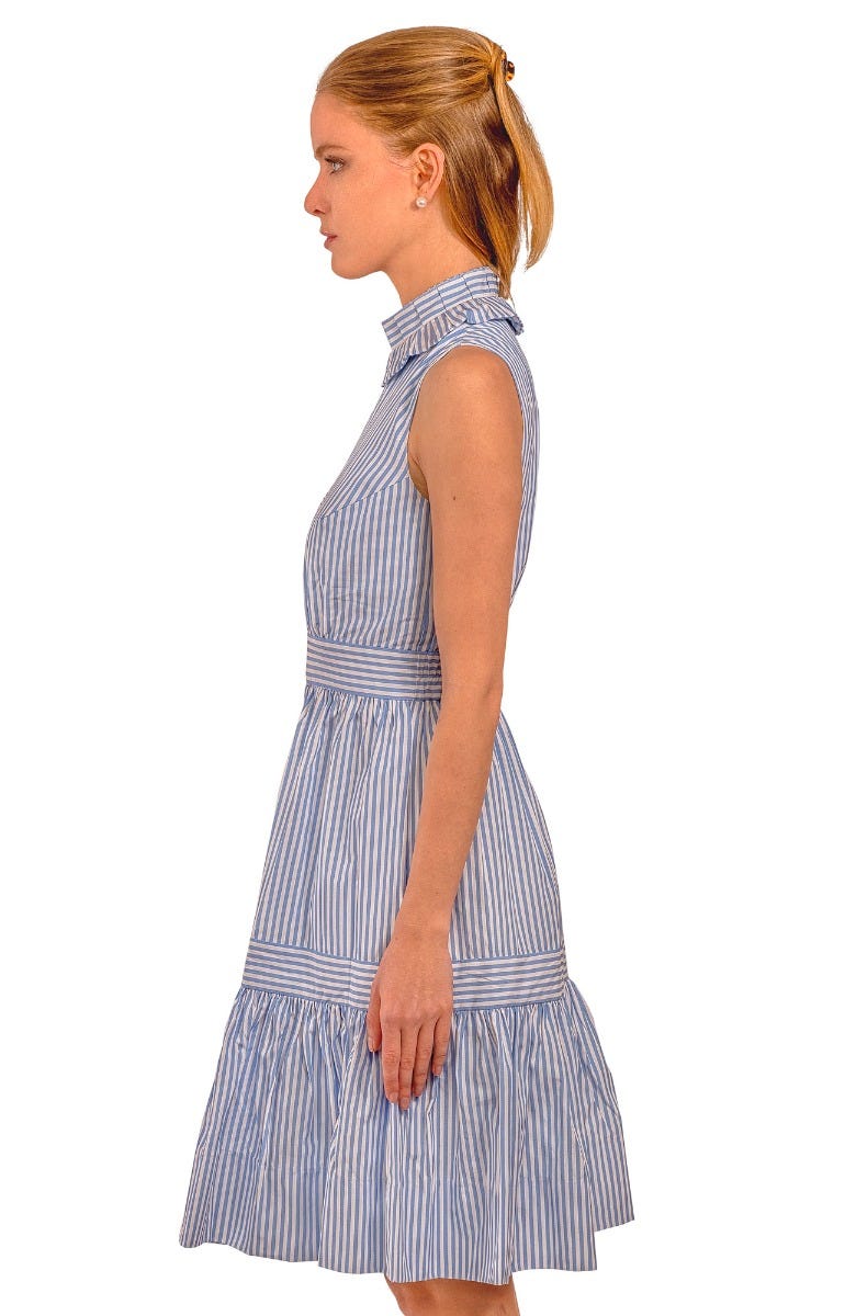 Gretchen Scott Hope Striped Dress in Periwinkle - Size Medium