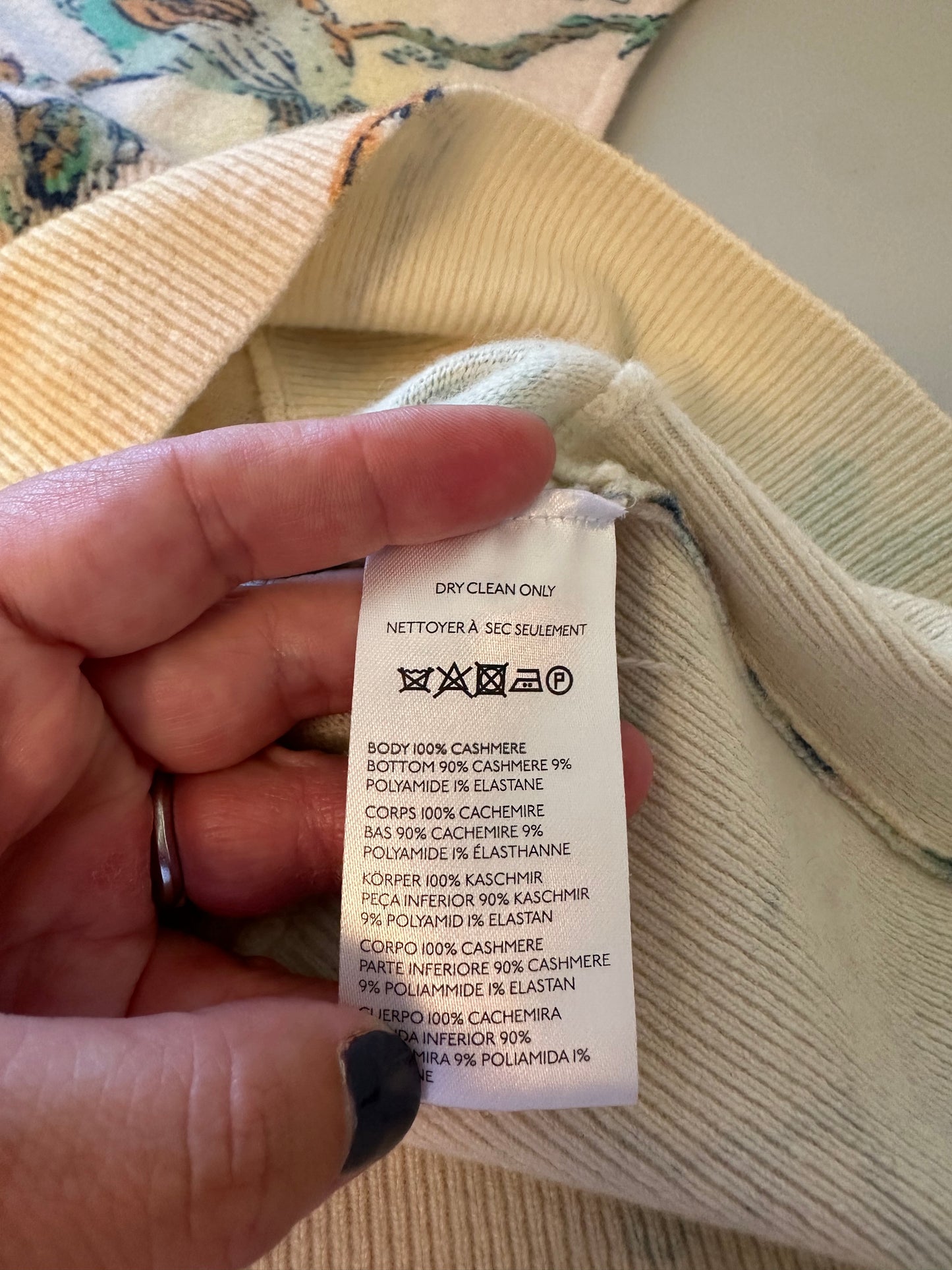 By Anthropologie Cashmere Floral Printed Sweater | Size Large