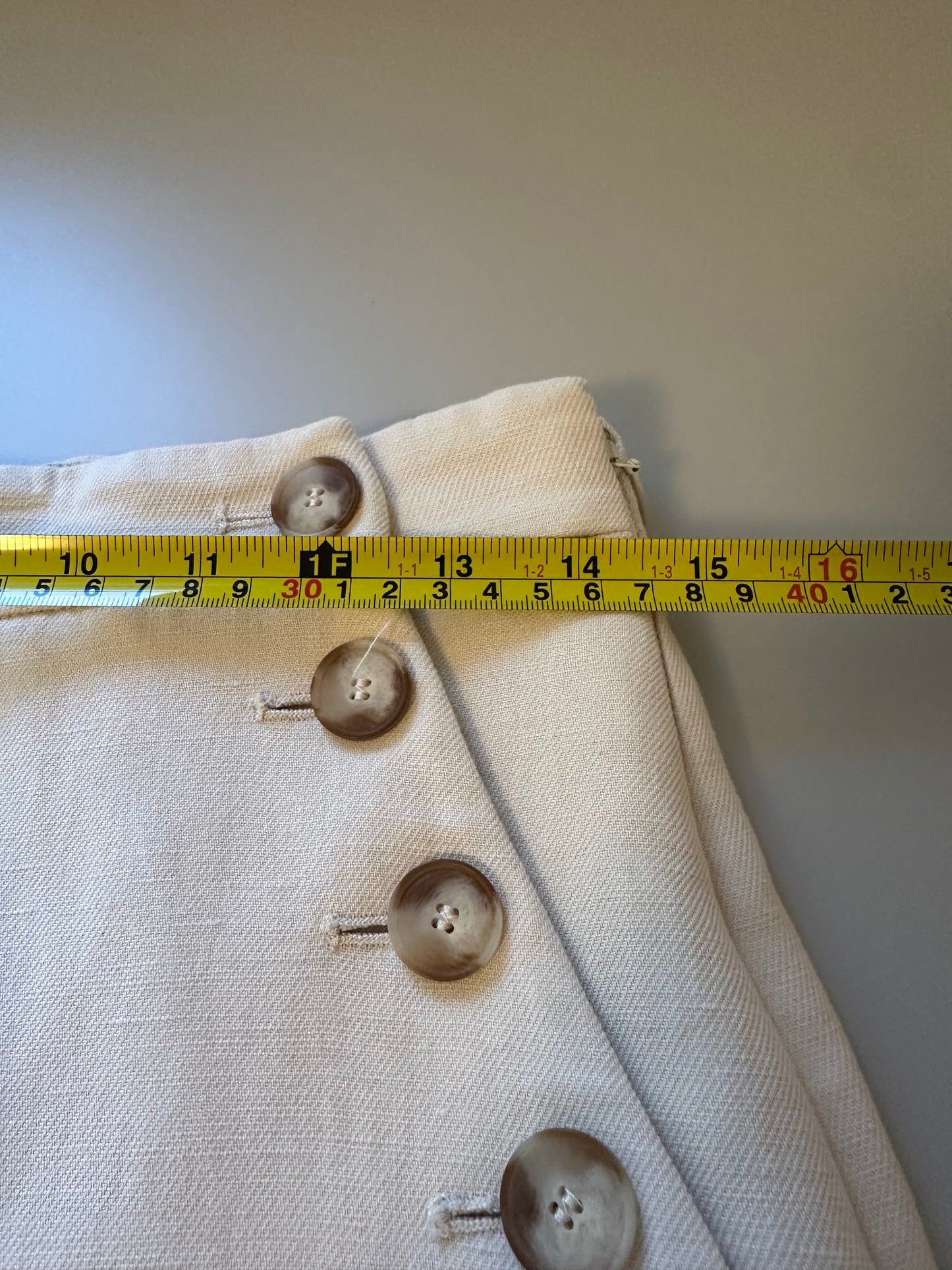 Sezane Marino Wide Leg High Waist Trousers in Ecru | Size 4