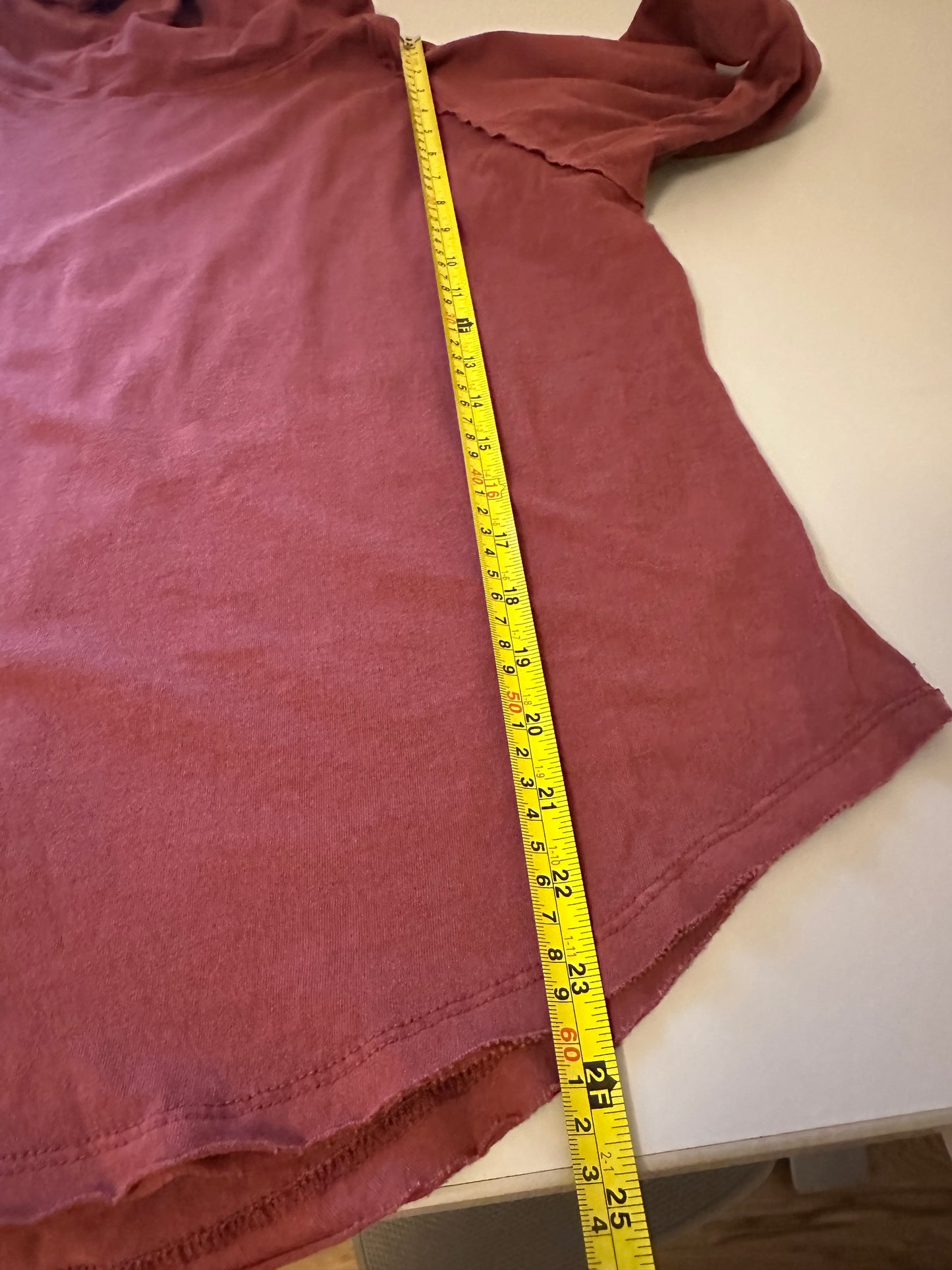 We The Free Red Cowl Neck Long Sleeve T-Shirt - Size XS