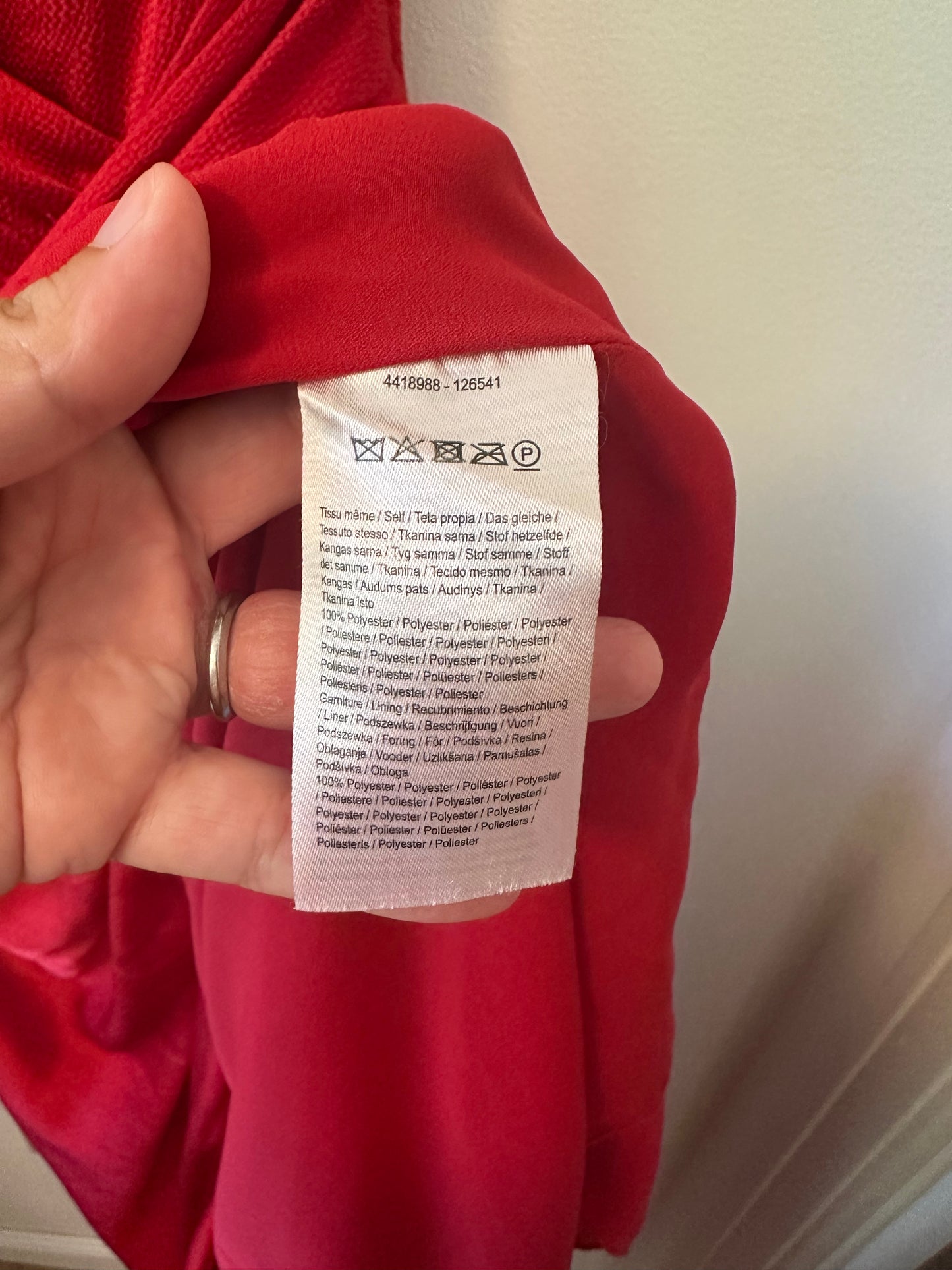 Monique Lhuillier One-Shoulder Red Evening Gown - Size 8