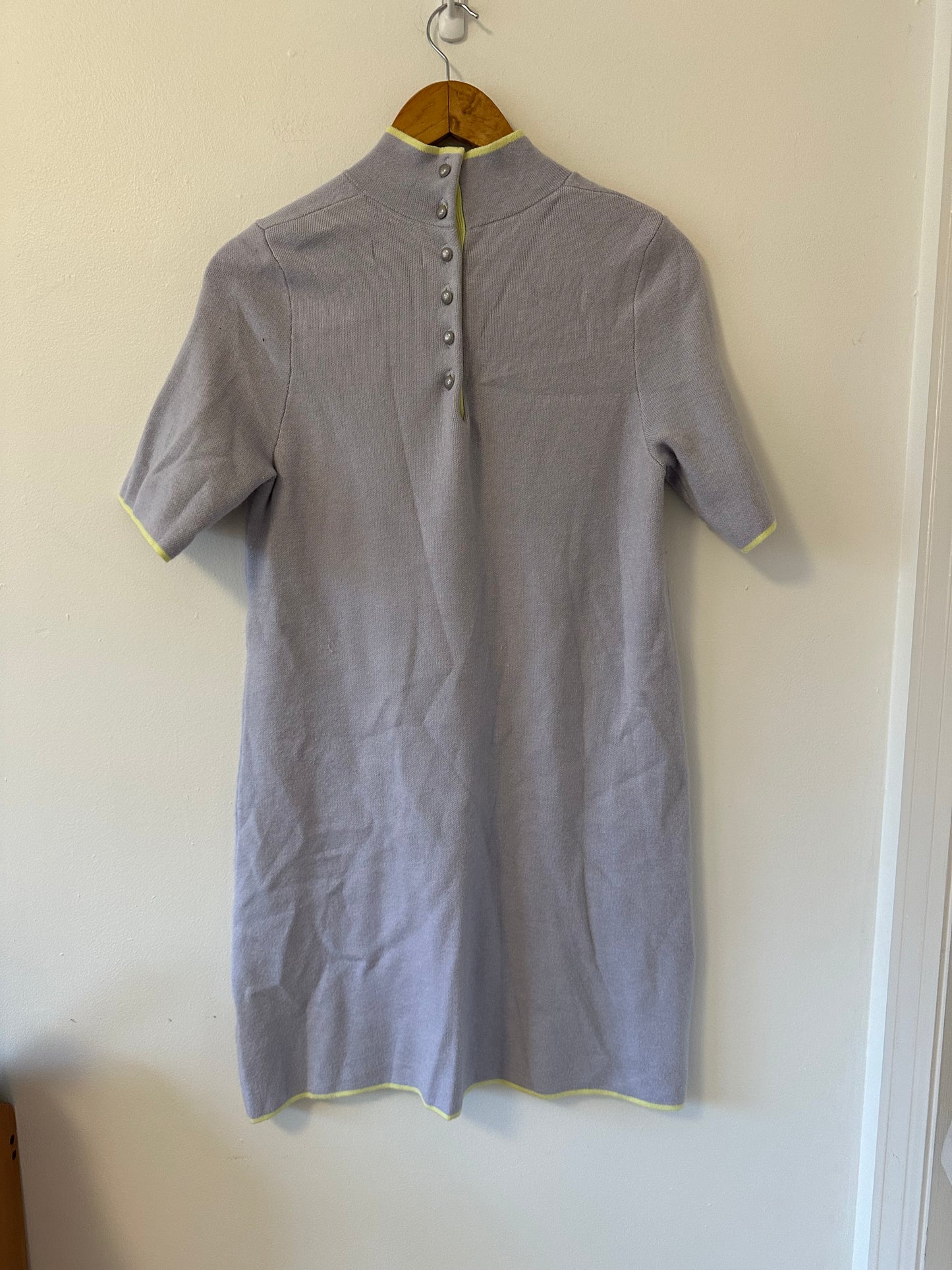 Maeve The Annalise Mock-neck Mini Jumper Dress in Lavender | Size Medium