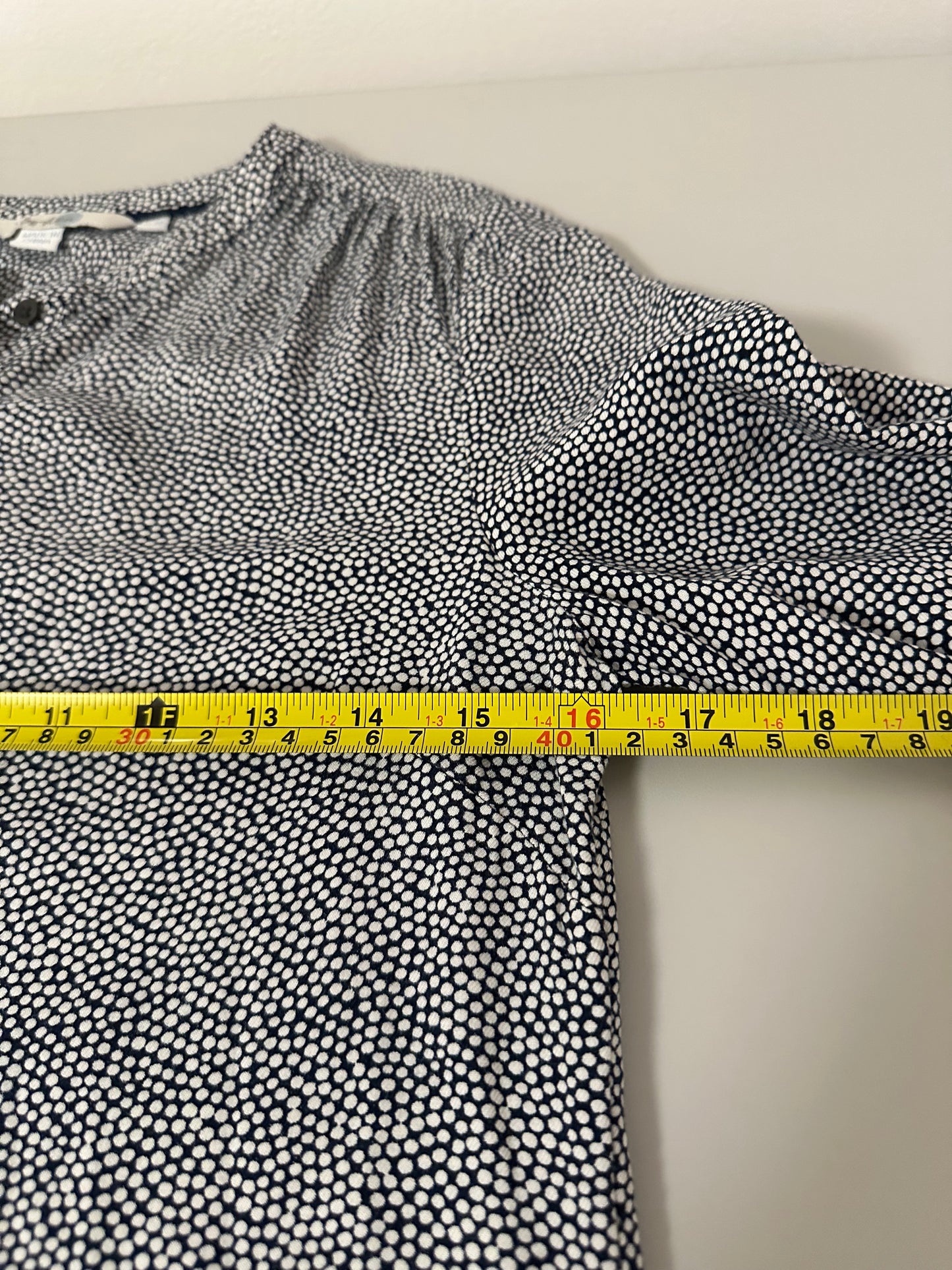 Boden Women's Blue Printed Long Sleeve Henley Mini Dress | Size 2