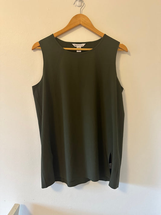 Athleta Zephyr Olive Green Sleeveless Tank Top - Size Medium